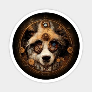 Australian Sheperd Surreal Steampunk Artwork, Dog Lover Magnet